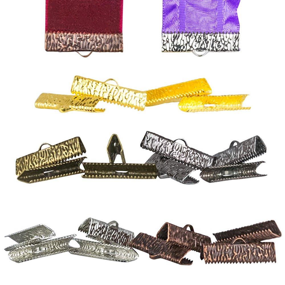 25mm (1 inch) Ribbon Clamps With or Without Loop, Artisan Series 20