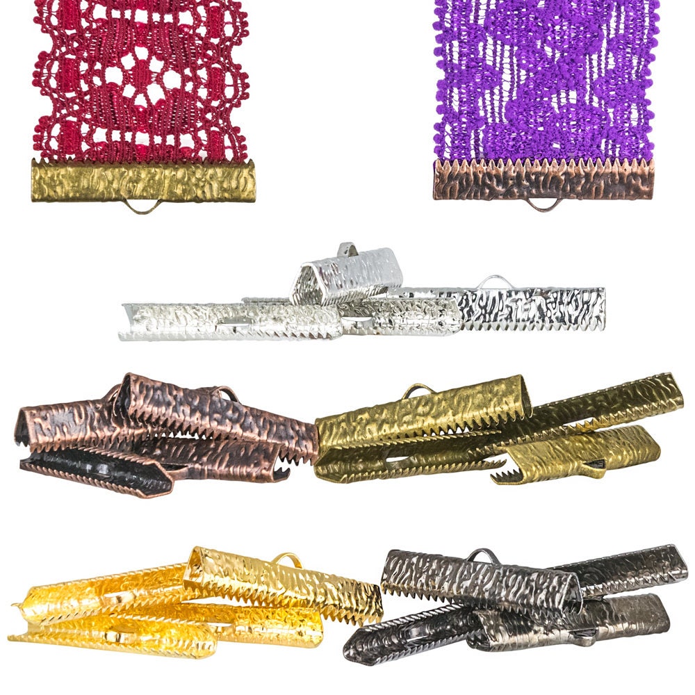 30mm (1 3/16 inch) Ribbon Clamps With Loop, Artisan Series 20 pieces