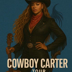 Cartaz da turnê inspirada no Cowboy Carter Country, impressão digital