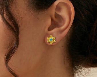 Custom Circle Monogram Earrings, Sterling Silver Initials Studs