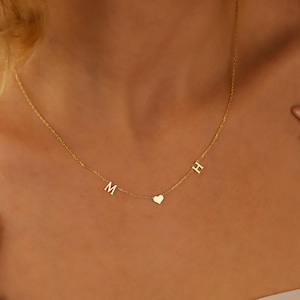 Personalized Initial Heart Necklace: Sterling Silver, Waterproof, Anti-Tarnish