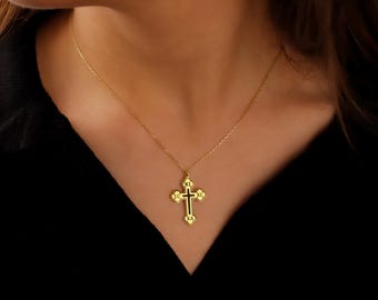IC XC NIKA Cross Necklace-925 Sterling Silver-Orthodox Pendant-Byzantine Christian-Constantinian-Religious Memorial Gift-Orthodox Cross