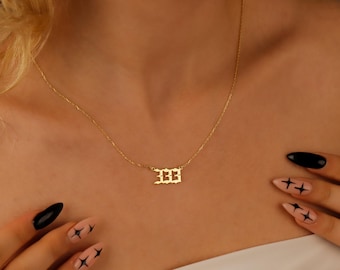 Personalized Angel Number Necklace: Sterling Silver Lucky Charm