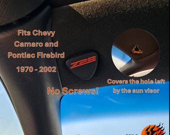Camaro Firebird Sun Visor Plates - Cleanest Designs & Magnetized Cover 1970 - 2002