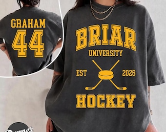 Briar U Hockey Vintage Shirt Off-Campus Garrett Graham 44 University T-Shirt College Tee Custom Game Shirt Romance Novel Gift Hawk Mascot