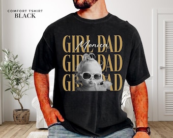 Comfort Colors® Personalized Dad Vintage Photo Shirt, Custom Fathers Day Shirt With Kids Photo, Custom Best Dad Ever Shirt, New Dad Gift
