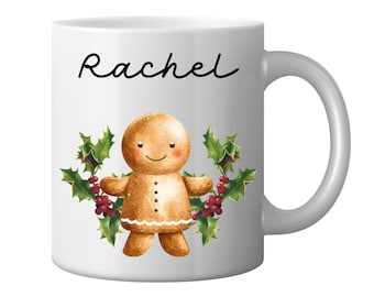 Personalized Santa Christmas Mug, Holiday Ceramic Drinkware
