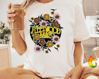 Vintage Fleetwood Mac Comfort Colors Shirt, Girls Gift Tee, 70s Band Aesthetic T-Shirt, Retro Rock Band Music Shirt