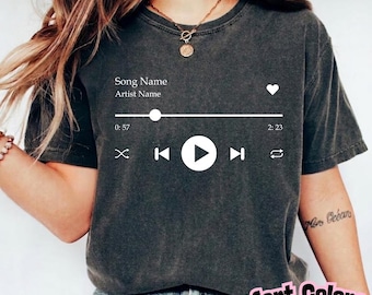 Custom Song Name Comfort Colors Shirt, Custom Artist Name Shirt, Gift For Birthday, Custom Song Name Tee, Favorite Song Tee,Favorite Song