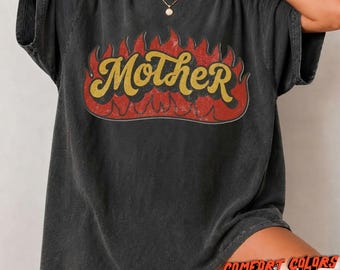 Comfort Colors® Mother Flaming tshirt, mom mama graphic tshirt, Mother’s Day trendy edgy grunge biker tshirt, mom xmas present