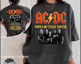 Graphic ACDC Tour 2026 Shirt, Pwr Up Tour 2026 Rock Band Shirt, Acdc Band Fan Shirt, Acdc fan made tee, Acdc Band Concert Tee, Acdc Shirt