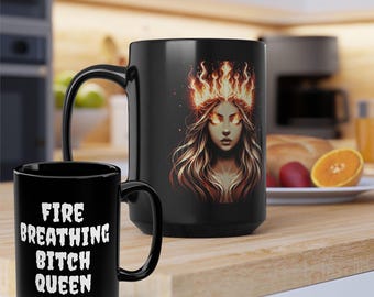 Aelin Galathynius Mug, Fire-Breathing Bitch Queen, Throne of Glass, Bookworm Gift