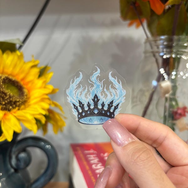Nesta Archeron Sticker, Crown of Blue Flames, ACOTAR Fan Art