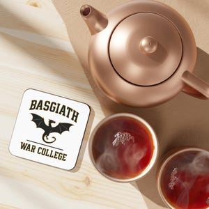 Basgiath War College Coaster, Wooden Drink Holder, Fourth Wing, Decorative Coaster, Unique Home Decor, Gift for Book Lover