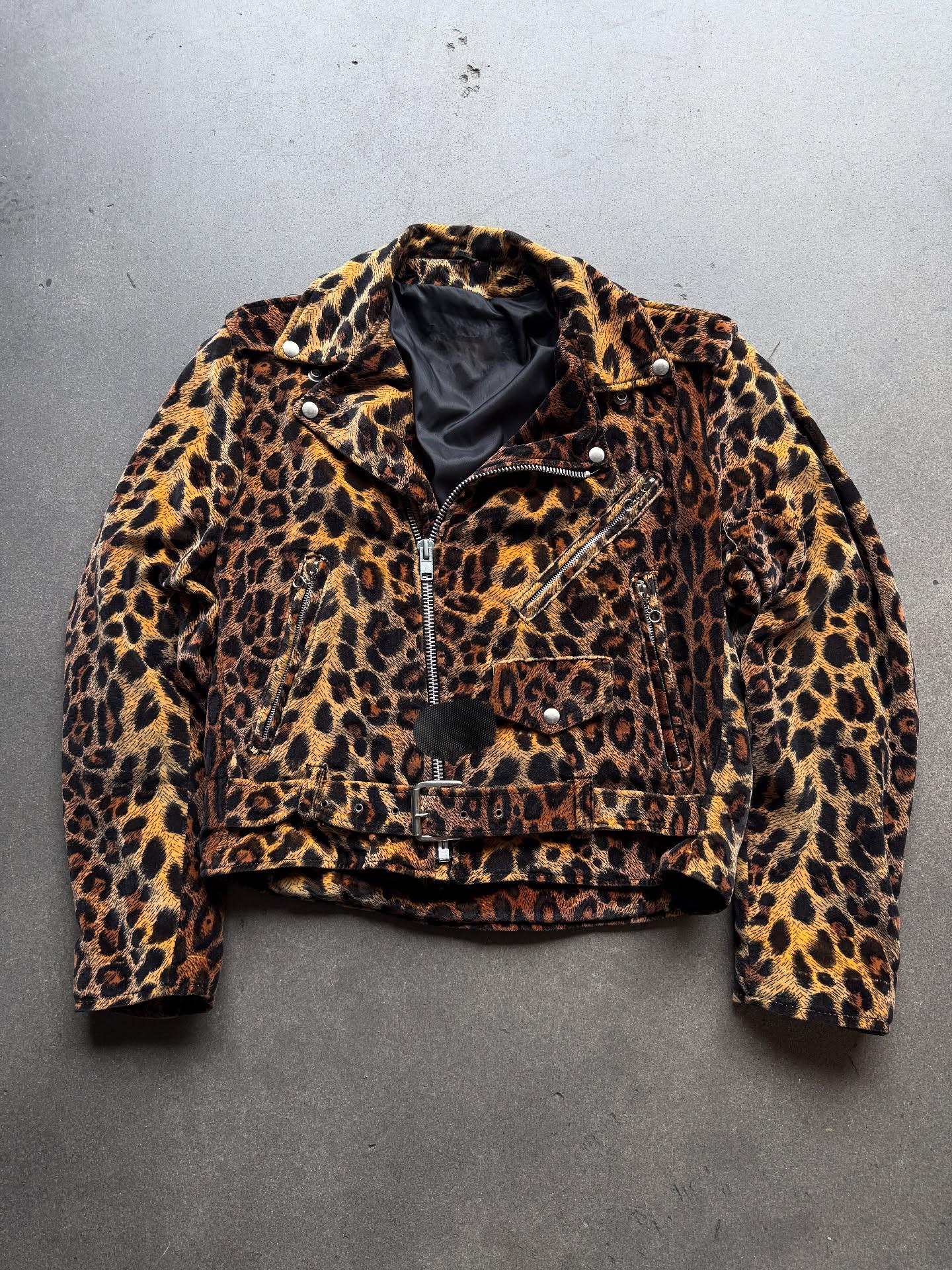 Leopard Print Leather Jacket - Etsy