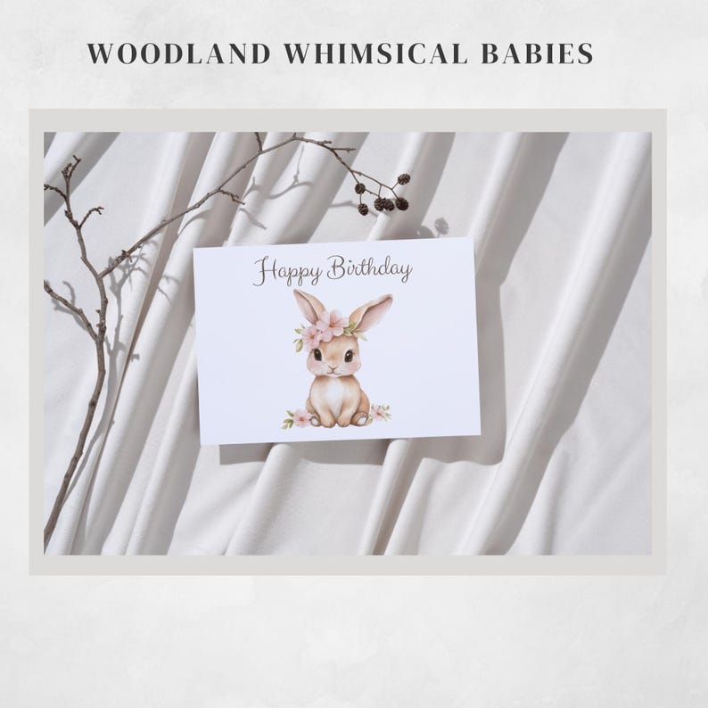 Woodland Baby Animals Clipart Bundle: Watercolour PNG Images for Nursery, Baby Shower (Digital Download)