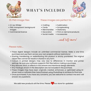 Floral Chicken Clipart: Cottagecore Watercolour PNG (300 DPI) for Crafts