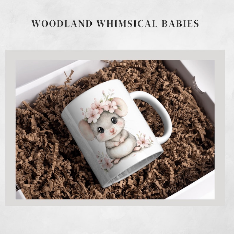 Woodland Baby Animals Clipart Bundle: Watercolour PNG Images for Nursery, Baby Shower (Digital Download)