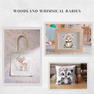 Woodland Baby Animals Clipart Bundle: Watercolour PNG Images for Nursery, Baby Shower (Digital Download)