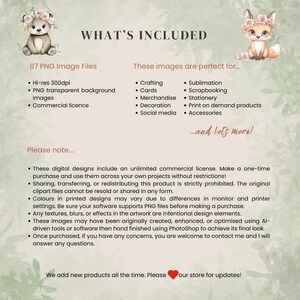 Woodland Baby Animals Clipart Bundle: Watercolour PNG Images for Nursery, Baby Shower (Digital Download)