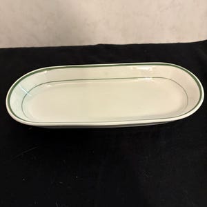 Vintage Mayer China Restaurant Ware Green Stripe Oval Platter