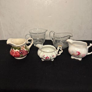 Lot de 5 pots à crème vintage