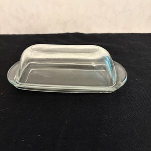 Anchor Hocking Clear Glass Covered Butter Dish