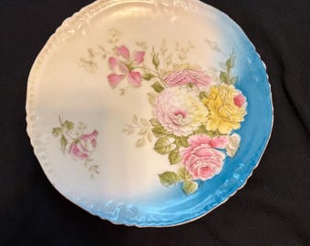 vintage hand painted plate Germany 8”