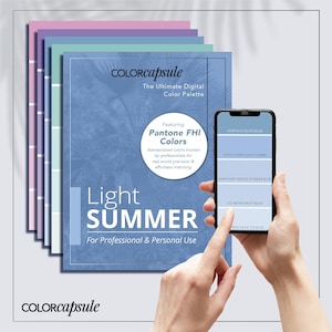 Palette di colori digitali estivi chiari / Analisi dei colori delle 12 stagioni / Oltre 80 tonalità Pantone abbinate per acquisti sicuri