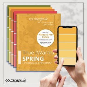 True (Warm) Frühling Digitale Farbpalette | 12-Jahreszeiten-Farbanalytik | 80+ Pantone-Matched Shades für Confident Shopping