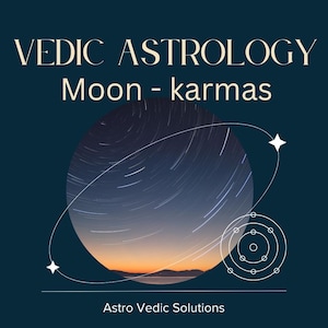 Lectura del karma lunar: carta natal de astrología védica, guía espiritual, análisis de la carta natal, horóscopo indio, don espiritual, nadi Jyotish