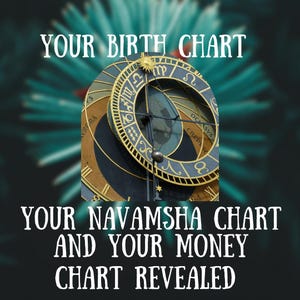 Vedic Astrology Birth Chart Reading, Navamsa Diagram Personal Analysis, In Depth Traditional Celestial Report, Money Map Assessment, Zodiac