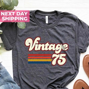 1975 Vintage Birthday Gift Tee, Retro Style, 50th Birthday for Women, Vintage 1975 T-Shirt, 50th Birthday, 50th Birthday Gift, Father Gift