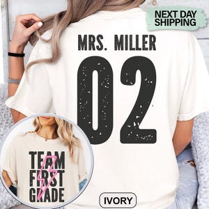 Personalized First Grade Teacher Comfort Colors® Shirt, Custom Retro 1st Grade Teacher Shirt, 1st Grade Teacher Team Shirts, Custom Teacher