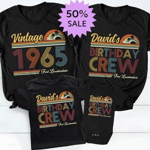 Vintage 1965 Shirt, Birthday Crew Shirts, Custom Birthday Trip Shirt, Retro Birthday Matching Tee, 60th Birthday Shirt, Birthday Party Shirt