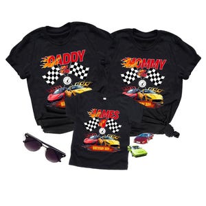 Birthday Boy Fire Race Wheel Custom Family Birthday Theme Shirts,  Kids Graphic Tee, Race Car Shirt for Boys, Racing Car Outfits