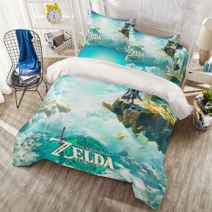 Zelda TOTK Bedding Set, Three or Four piece Duvet Cover Bedding Set