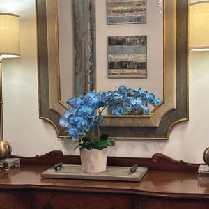 Real Touch Orchid Arrangement- SHIPS FREE Blue Orchids; Faux Orchid Arrangement, Artificial Orchid Arrangement, Faux Floral Arrangement