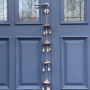 HANGING Bells on Umbrella DECORATION Indian Wall Door Window Hanging Iron cone Bells Chimes Mobiles Wind Chimes Bells Decorations Boho decor image 4