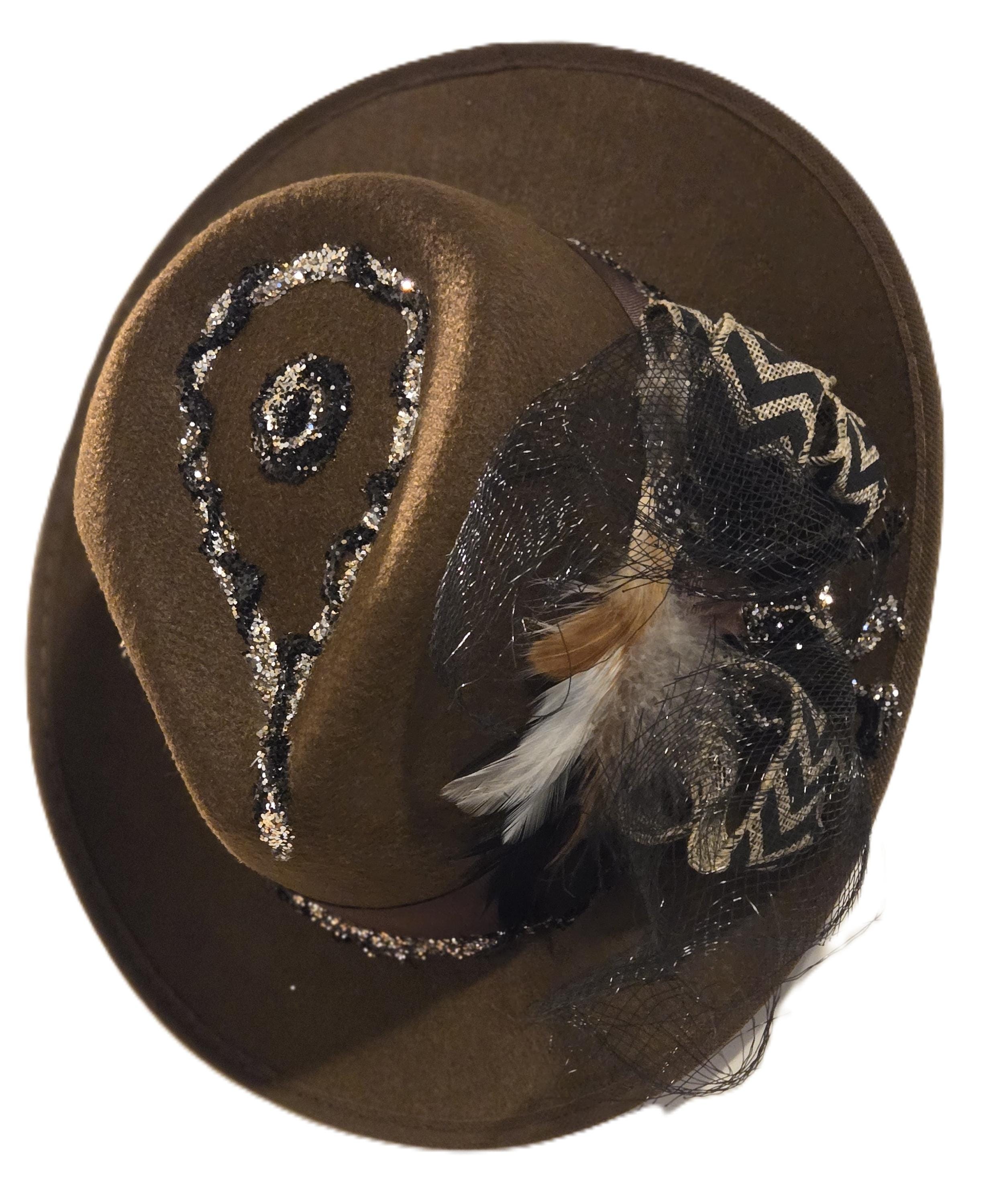 Women's One-of-a-kind Brown Dress Felt Hat - Etsy