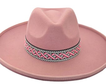 Celestial Pink Wide Brim Hat - Etsy display picture 2