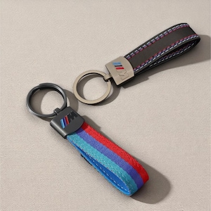 Bmw leather Woven Keyring, BMW M Sport keychain Car Accessories Keyring Chain, Gift for BMV lover