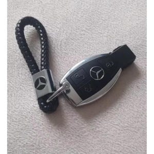 Mercedes Benz keychain, Leather Rope Car Keychain, Gift for car lover