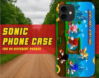 Funda para teléfono con temática de Sonic, resistente, regalo para gamers, accesorio retro para juegos, regalo de cumpleaños.