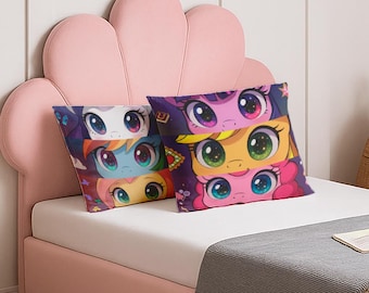 Kolorowa dekoracyjna poszewka na poduszkę MLP, dekoracja pokoju młodzieżowego, prezent dla dziecka