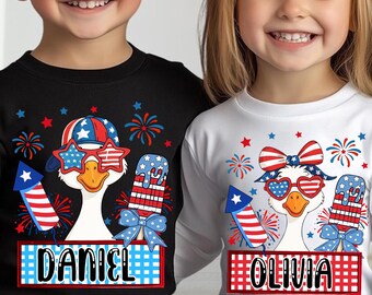 Personalized 4th of July Goose PNG, Boy Girl Patriotic Sublimation, Matching American Flag Shirt, Coquette Mama, Memorial Day USA Design