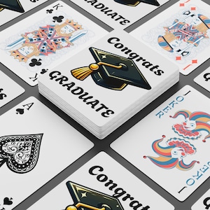 Cartes à jouer pour diplômés, cadeau unique pour les diplômés, amateurs de jeux de cartes, cadeau amusant, décoration sur le thème du casino