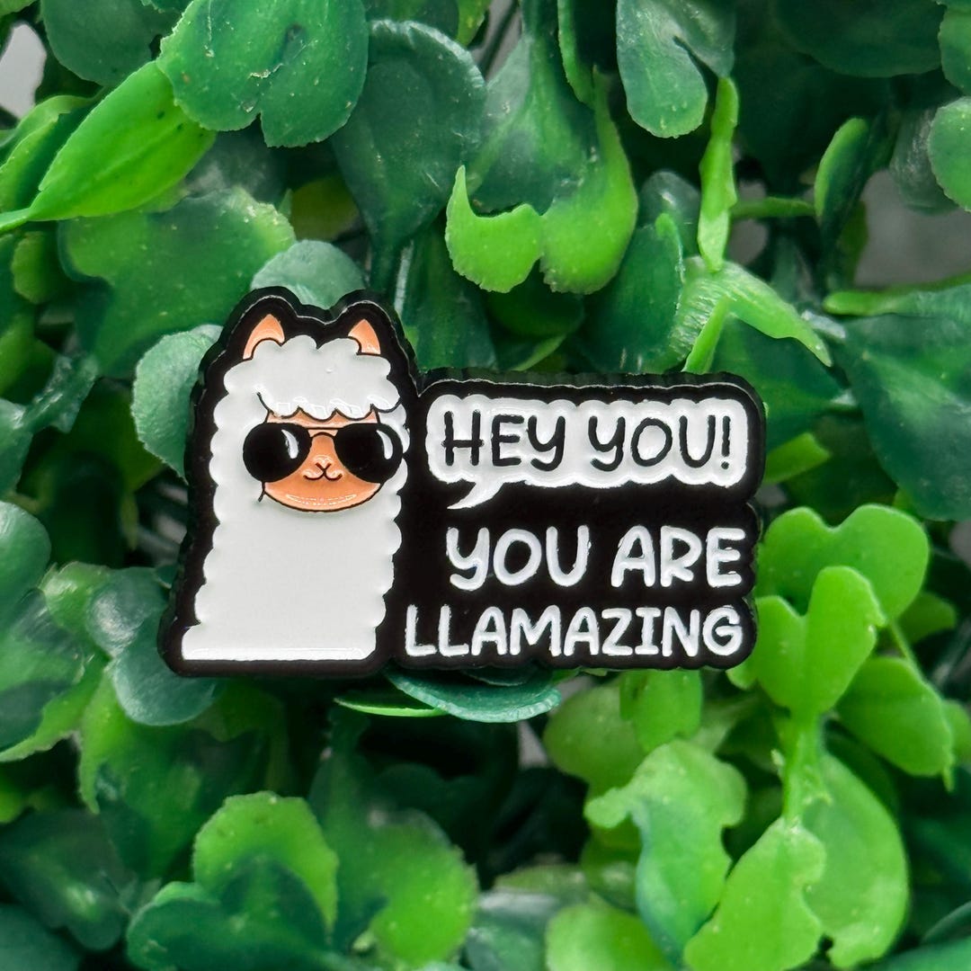 Hey You Are Llamazing Enamel Pin – Cute Llama Lapel Pin for Animal ...