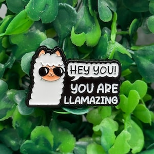 Hey You Are Llamazing Enamel Pin – Cute Llama Lapel Pin for Animal Lovers
