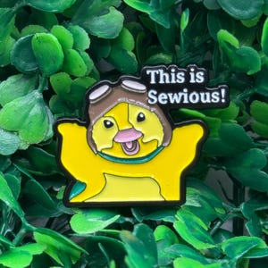 This is Sewious Enamel Pin – Funny Duck Meme Pin